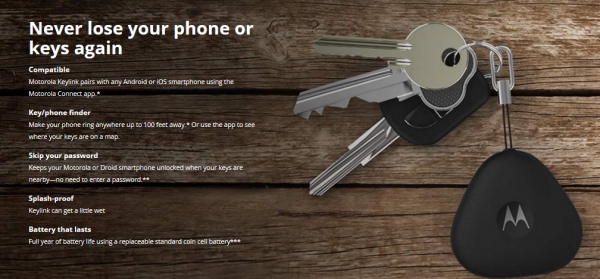 Фото - Брелок Motorola Keylink поможет найти потерявшийся смартфон или ключи»