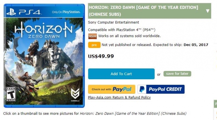Фото - Слухи: Horizon Zero Dawn получит GOTY-издание»